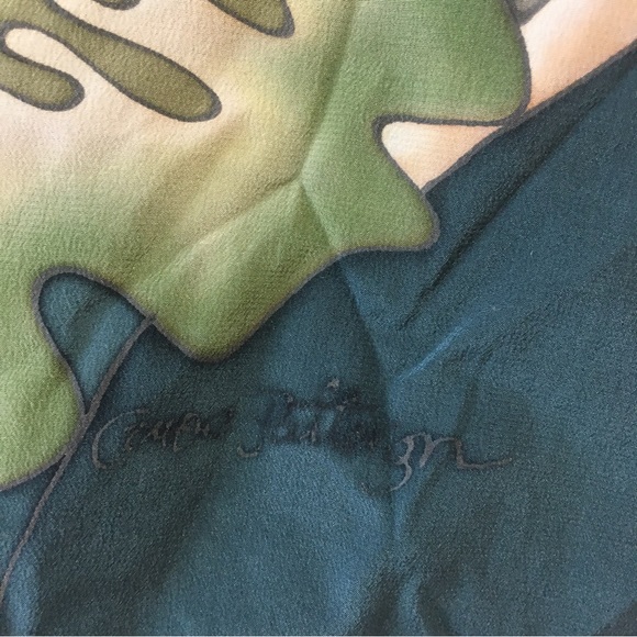 Vintage Carol Peterson Silk Blazer Jacket Green Zebra size 1X - Picture 5 of 16